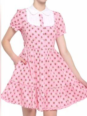XXL Strawberry Baby Doll Dress 42-44 waist Cottagecore